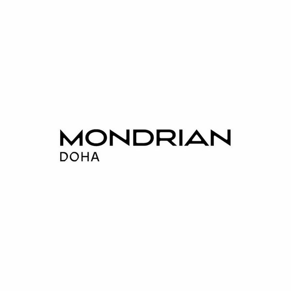 A black and white logo of mondrian doha.