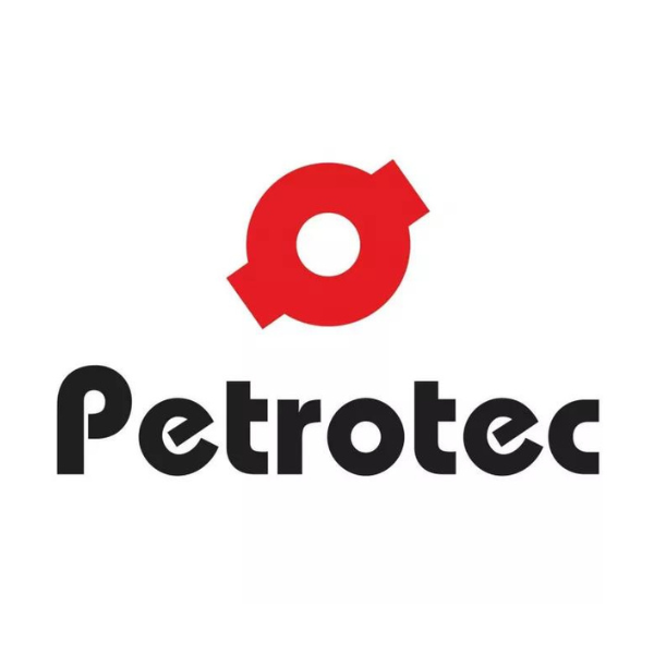 A red and black logo for petrotec