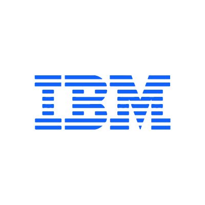 A blue ibm logo is shown on the side of a building.