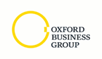 A yellow circle with the words oxford business group underneath it.